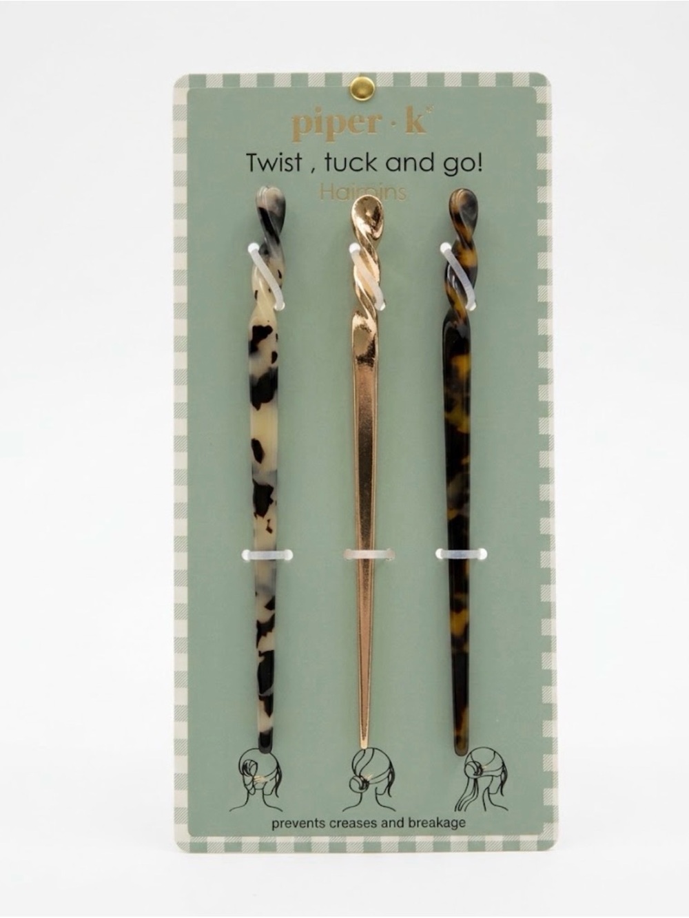 NWT ⚜️🤎⚜️ Piper K “Twist, tuck and go!" Floral Hair Pins Set of 2